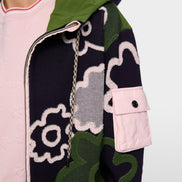 Sporty cardigan with floral pattern