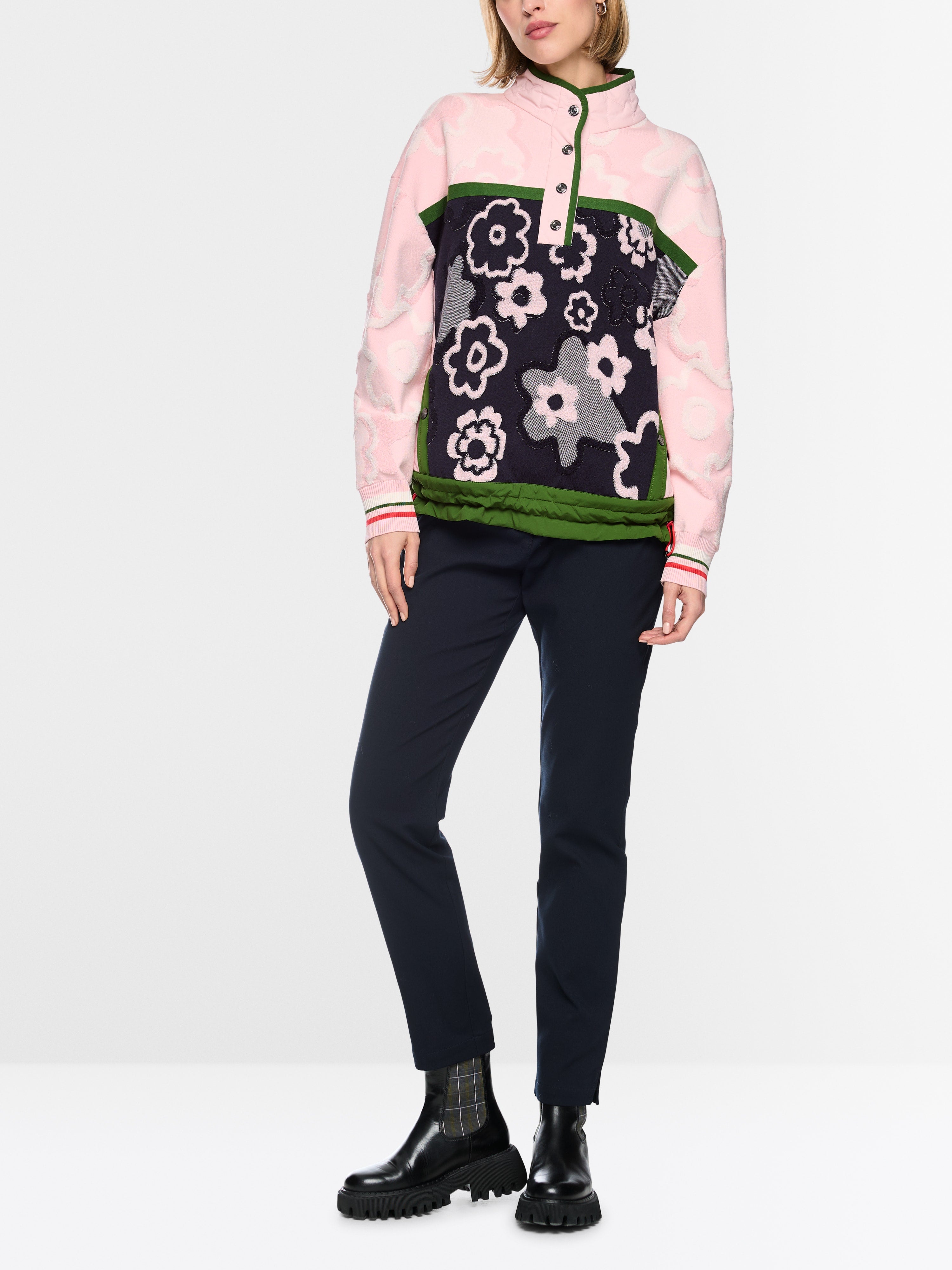 Trekking jumper with stand-up collar