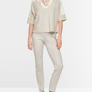 Two-tone V-neck jumper