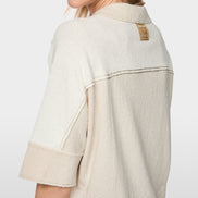 Two-tone V-neck jumper