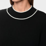 Knitted jumper with contrasting trim