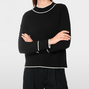 Knitted jumper with contrasting trim