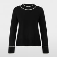 Knitted jumper with contrasting trim