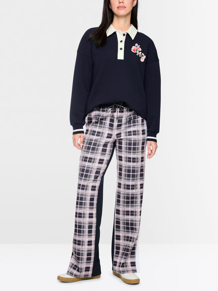 Sweatshirt with polo collar