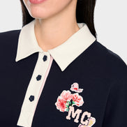 Sweatshirt with polo collar