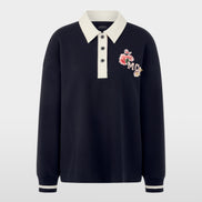 Sweatshirt with polo collar