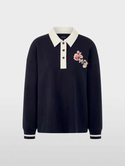 Sweatshirt with polo collar