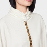 Roll neck velour jumper