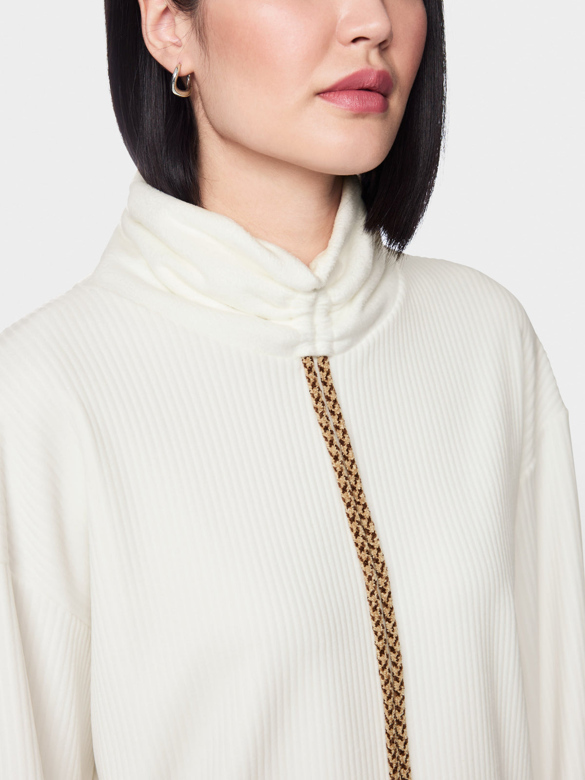 Roll neck velour jumper