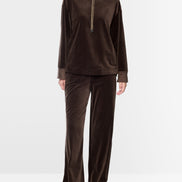 Roll neck velour jumper