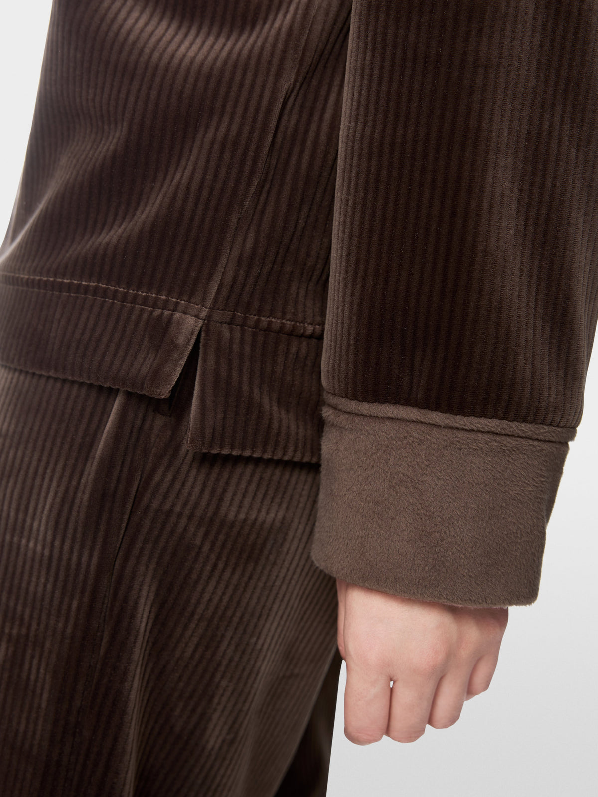 Roll neck velour jumper