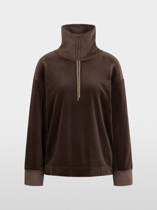 Roll neck velour jumper