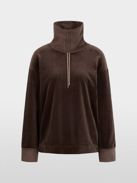 Roll neck velour jumper