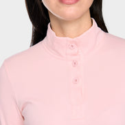 Long-sleeved shirt with stand-up collar