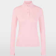 Long-sleeved shirt with stand-up collar