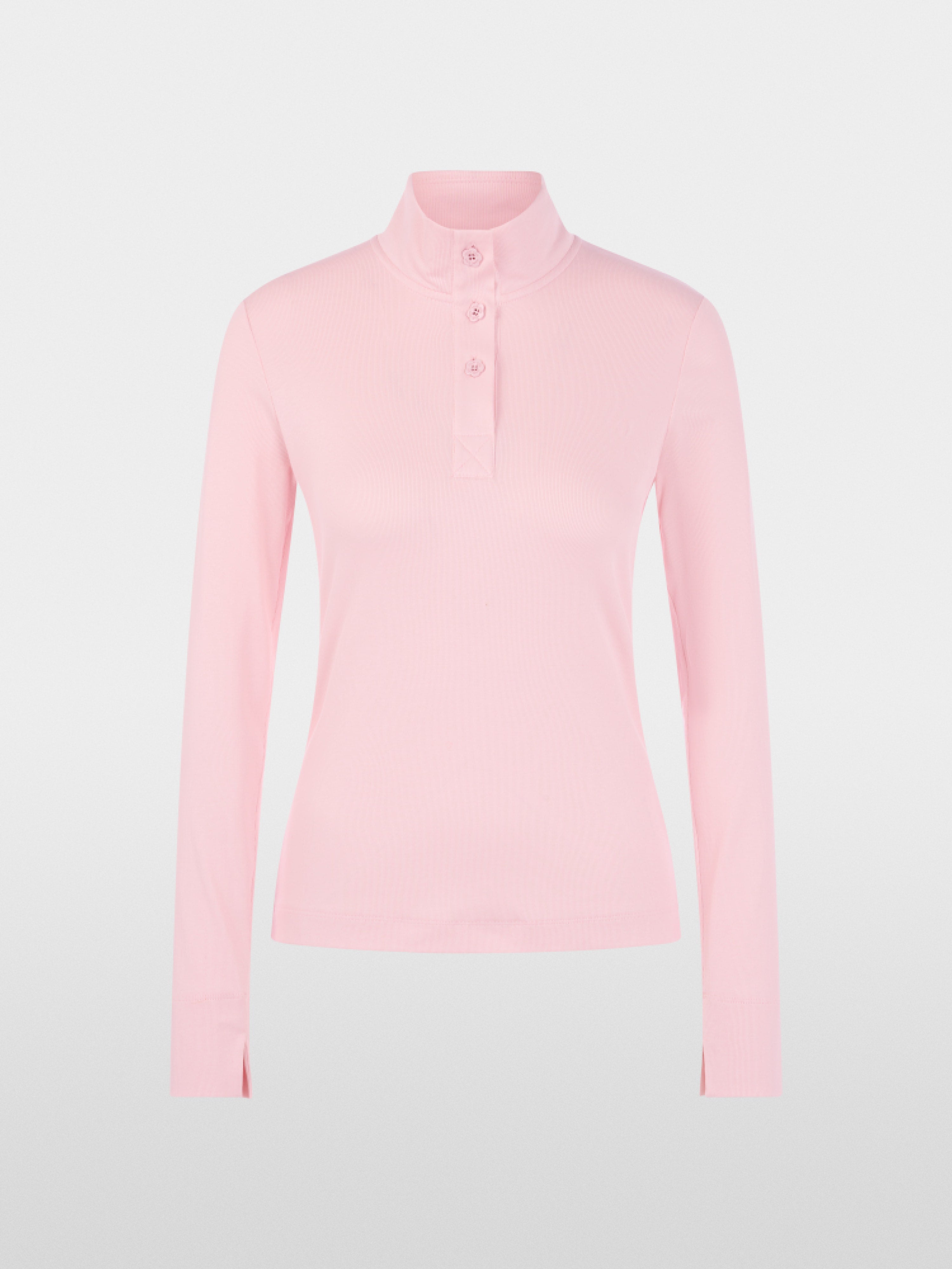 Long-sleeved shirt with stand-up collar