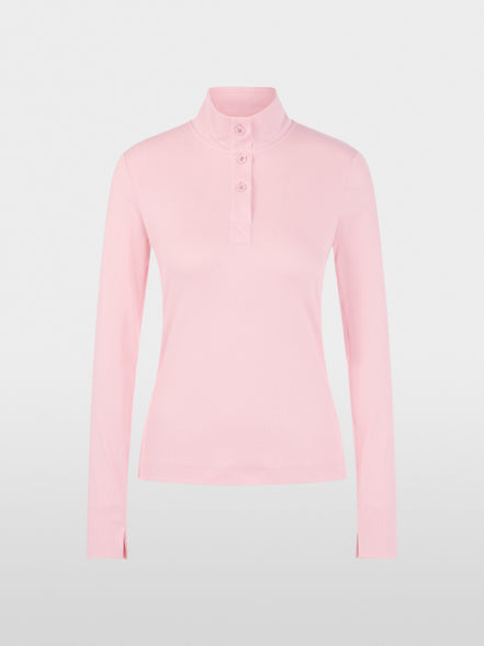 Long-sleeved shirt with stand-up collar