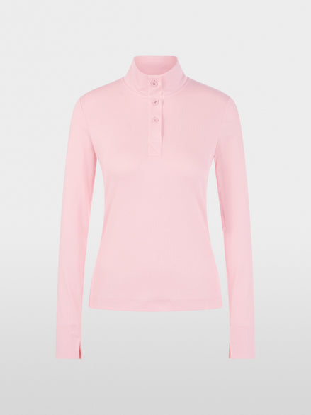 Long-sleeved shirt with stand-up collar