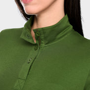 Long-sleeved shirt with stand-up collar