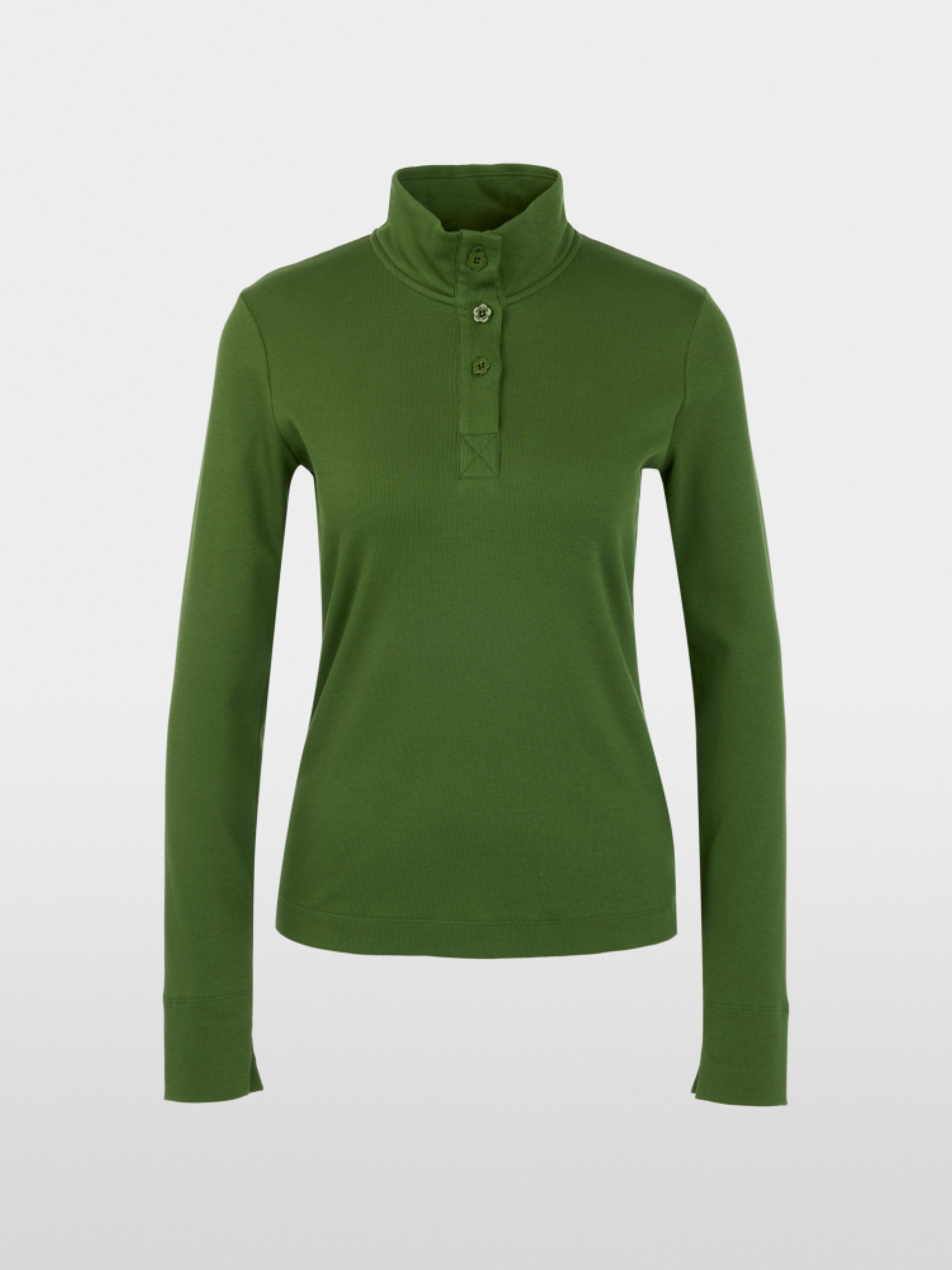 Long-sleeved shirt with stand-up collar