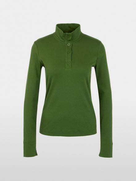 Long-sleeved shirt with stand-up collar