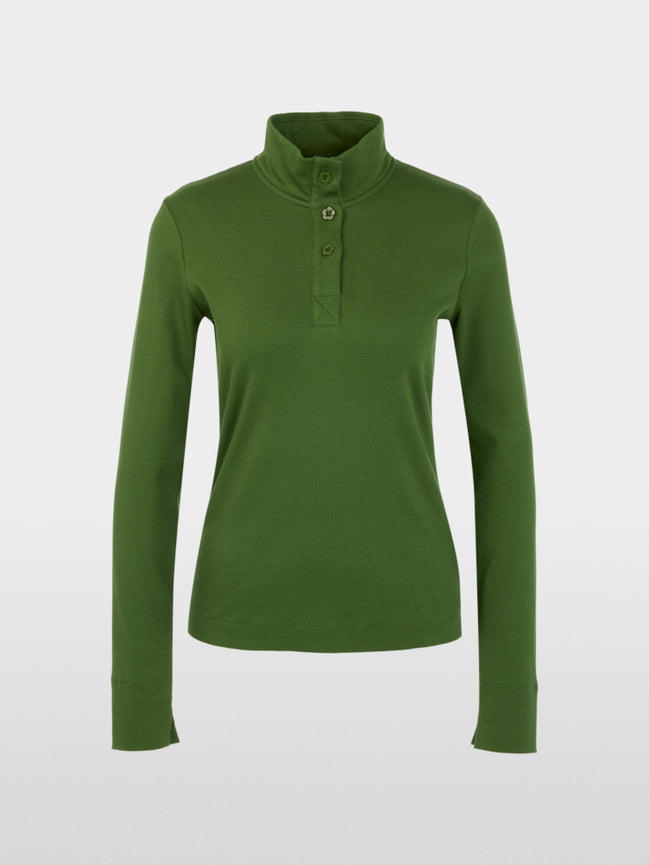 Long-sleeved shirt with stand-up collar