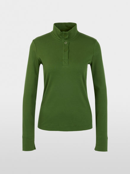 Long-sleeved shirt with stand-up collar