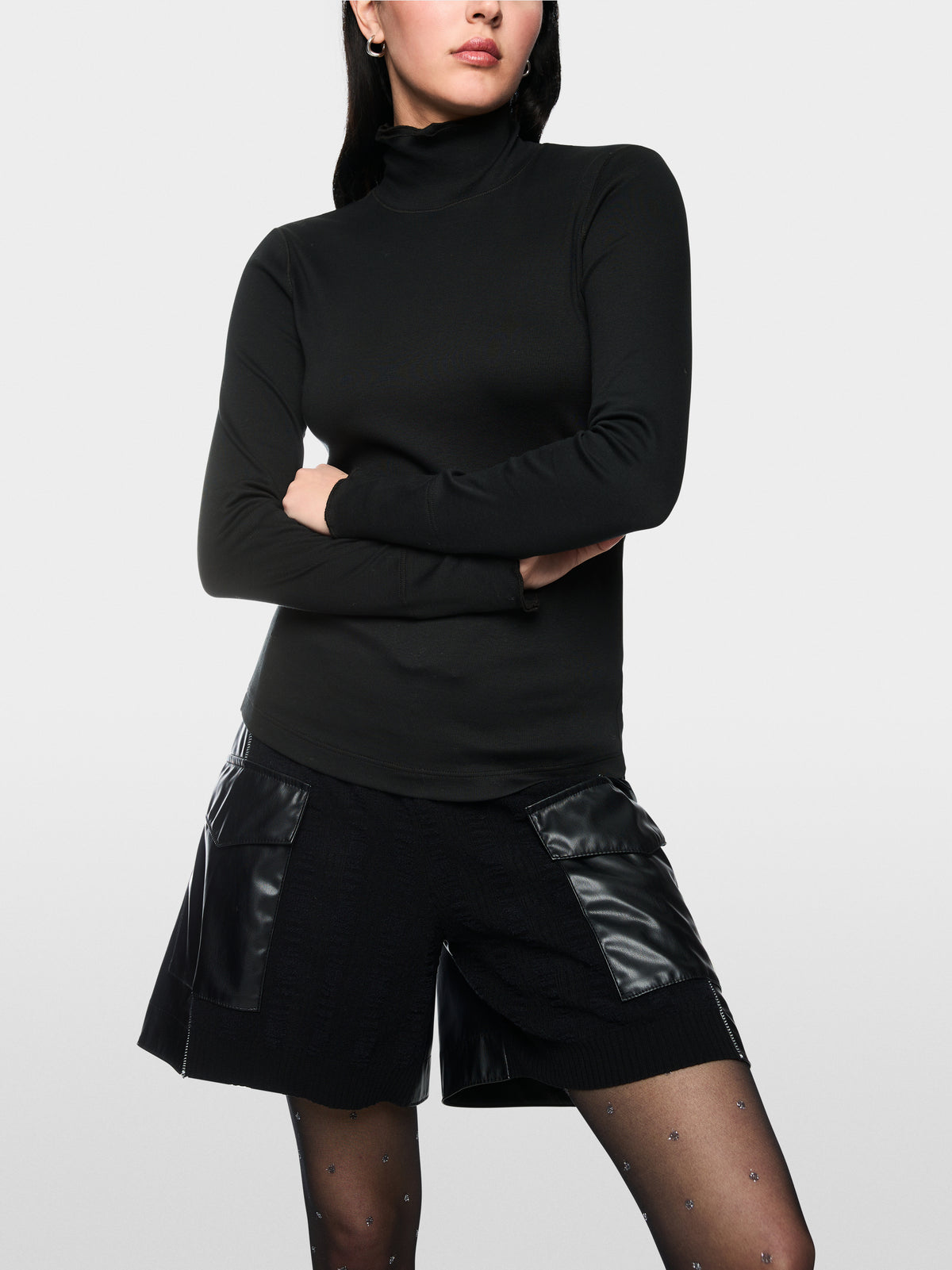 Fitted turtleneck shirt