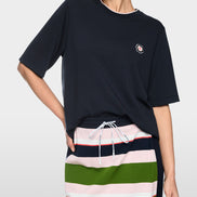 Short-sleeved shirt with floral patch
