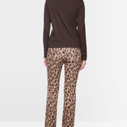 Long-sleeve top with leo-print roll neck