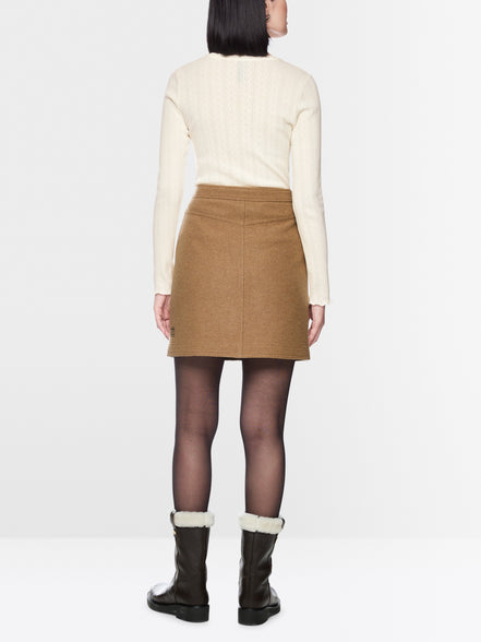 Long-sleeved buttoned openwork top