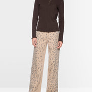 Long-sleeved buttoned openwork top