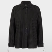 Pinstripe blouse with batwing sleeves
