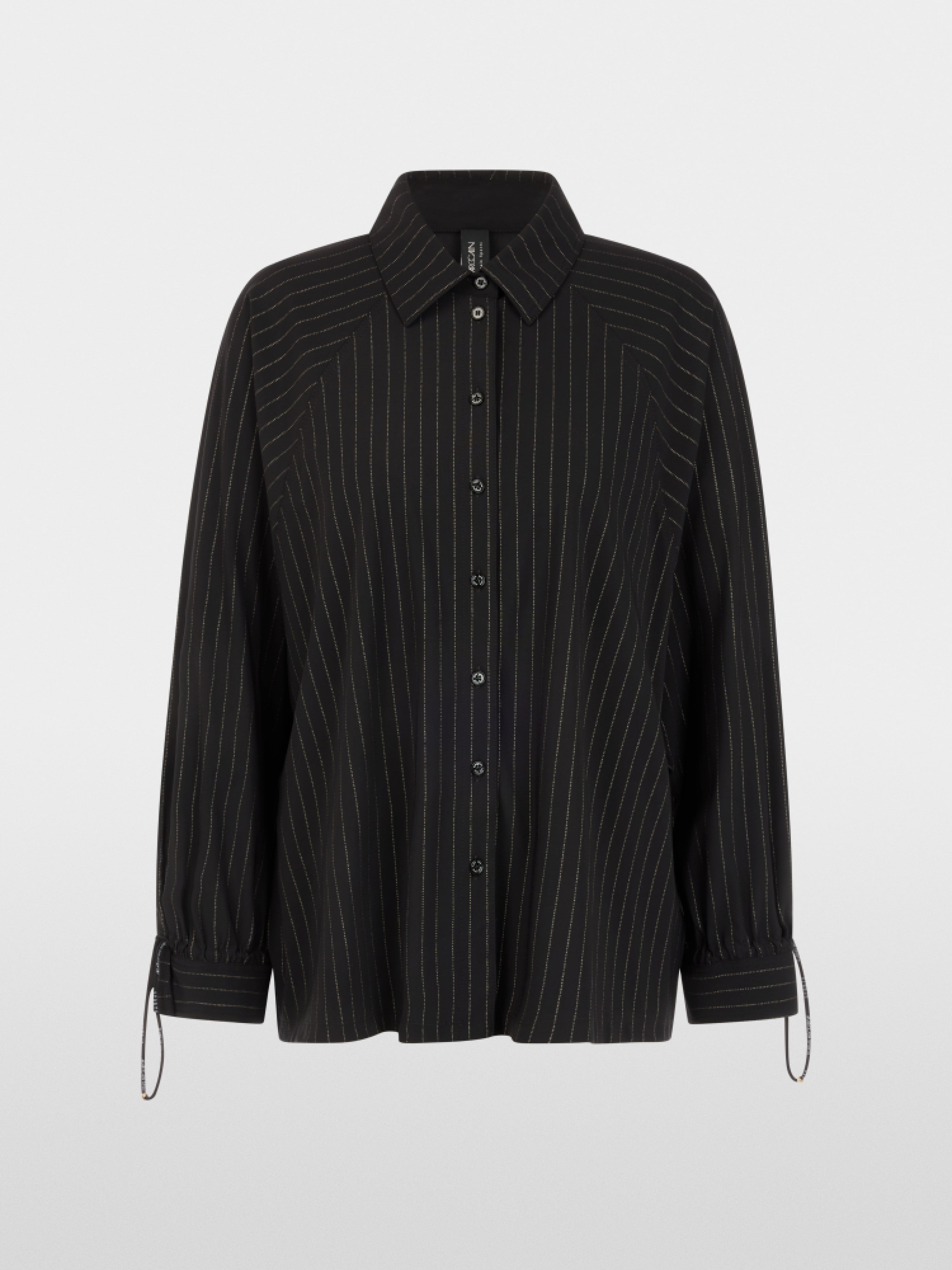 Pinstripe blouse with batwing sleeves