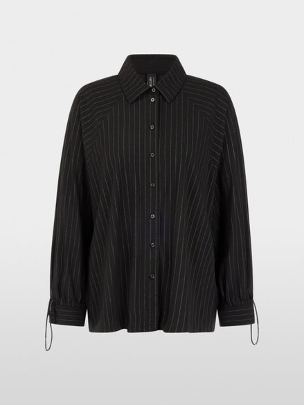 Pinstripe blouse with batwing sleeves