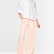 Cotton blouse with contrasting details