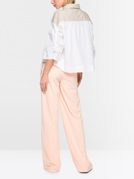 Cotton blouse with contrasting details