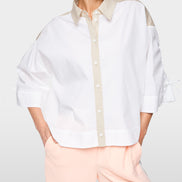 Cotton blouse with contrasting details