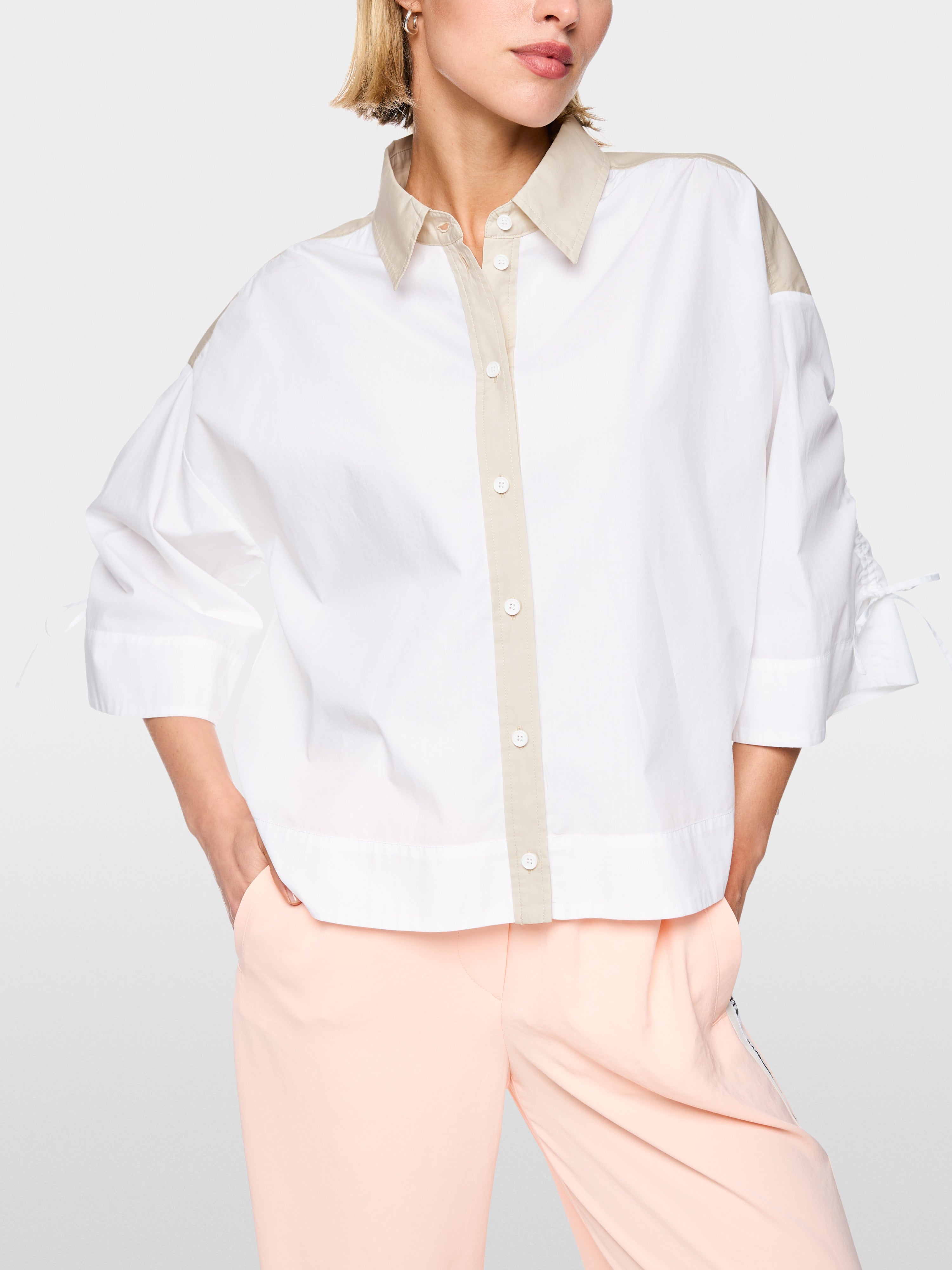 Cotton blouse with contrasting details