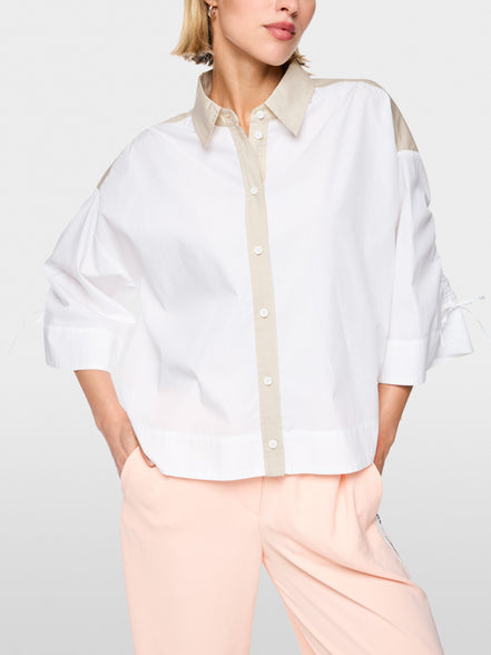 Cotton blouse with contrasting details