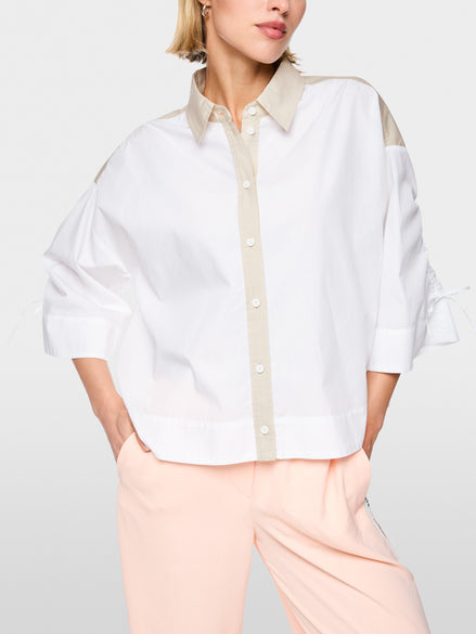 Cotton blouse with contrasting details