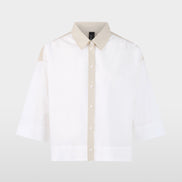 Cotton blouse with contrasting details