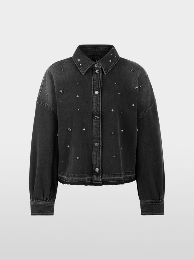 Denim shirt with gemstones
