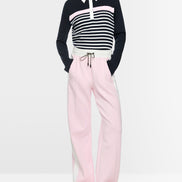 Ribbed texture polo shirt with stripes