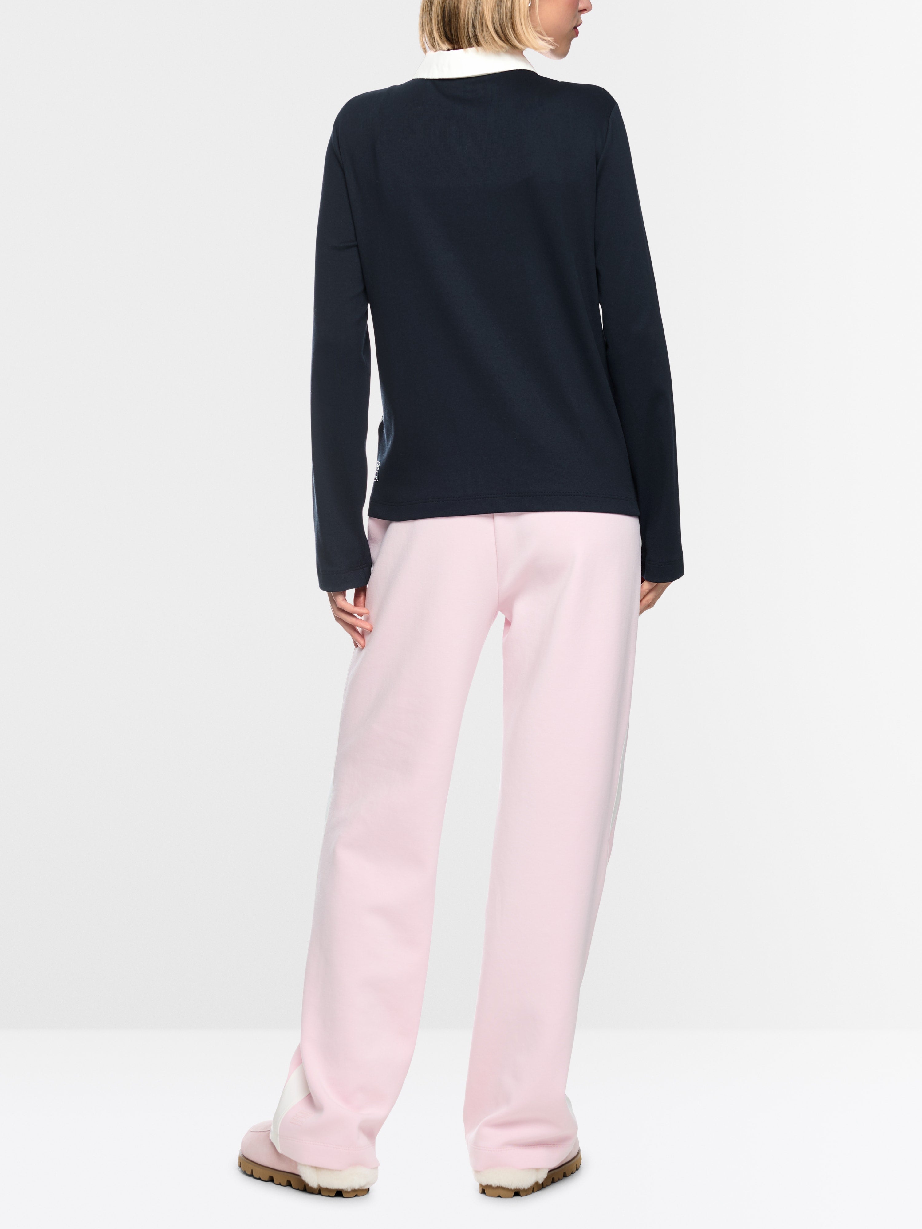 Ribbed texture polo shirt with stripes