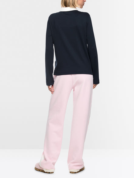 Ribbed texture polo shirt with stripes