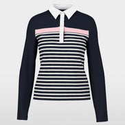 Ribbed texture polo shirt with stripes