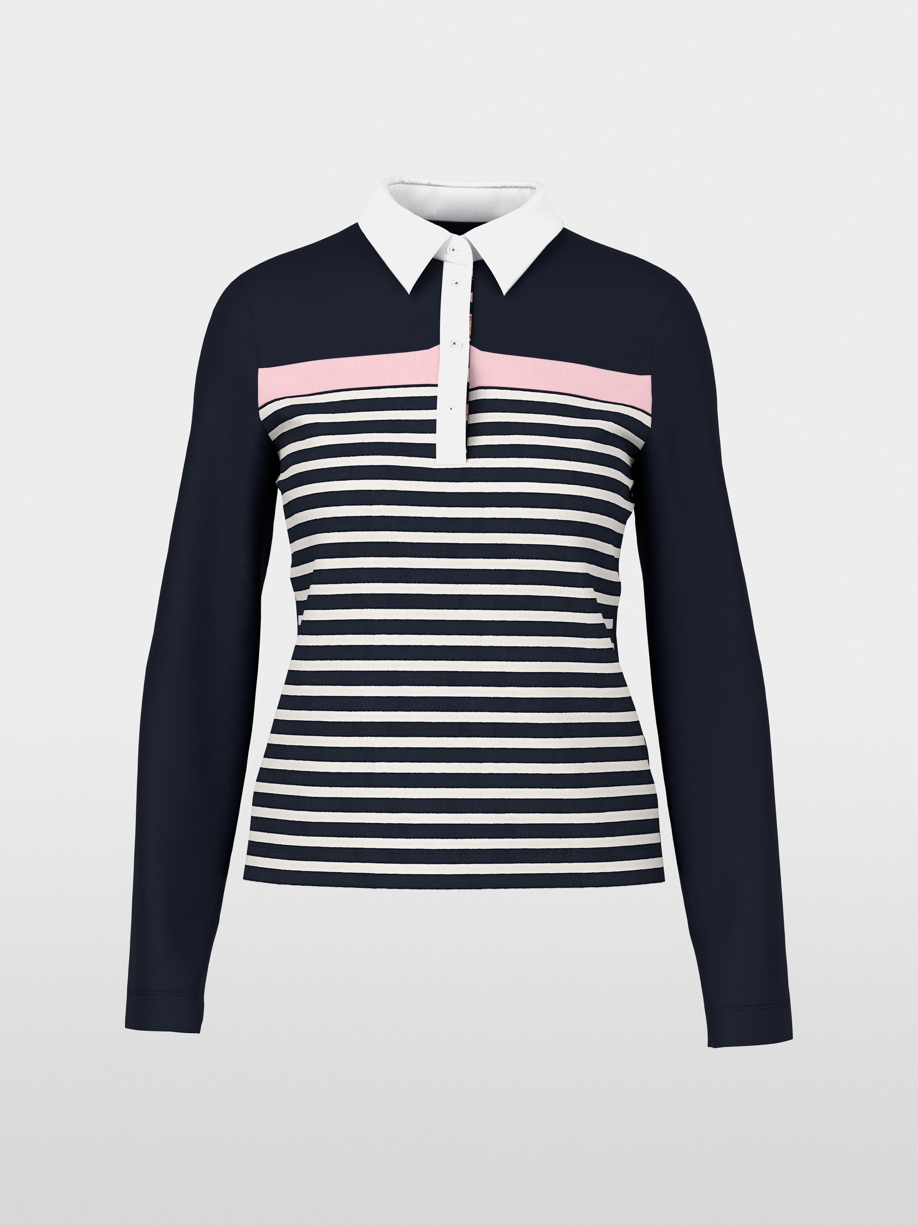 Ribbed texture polo shirt with stripes