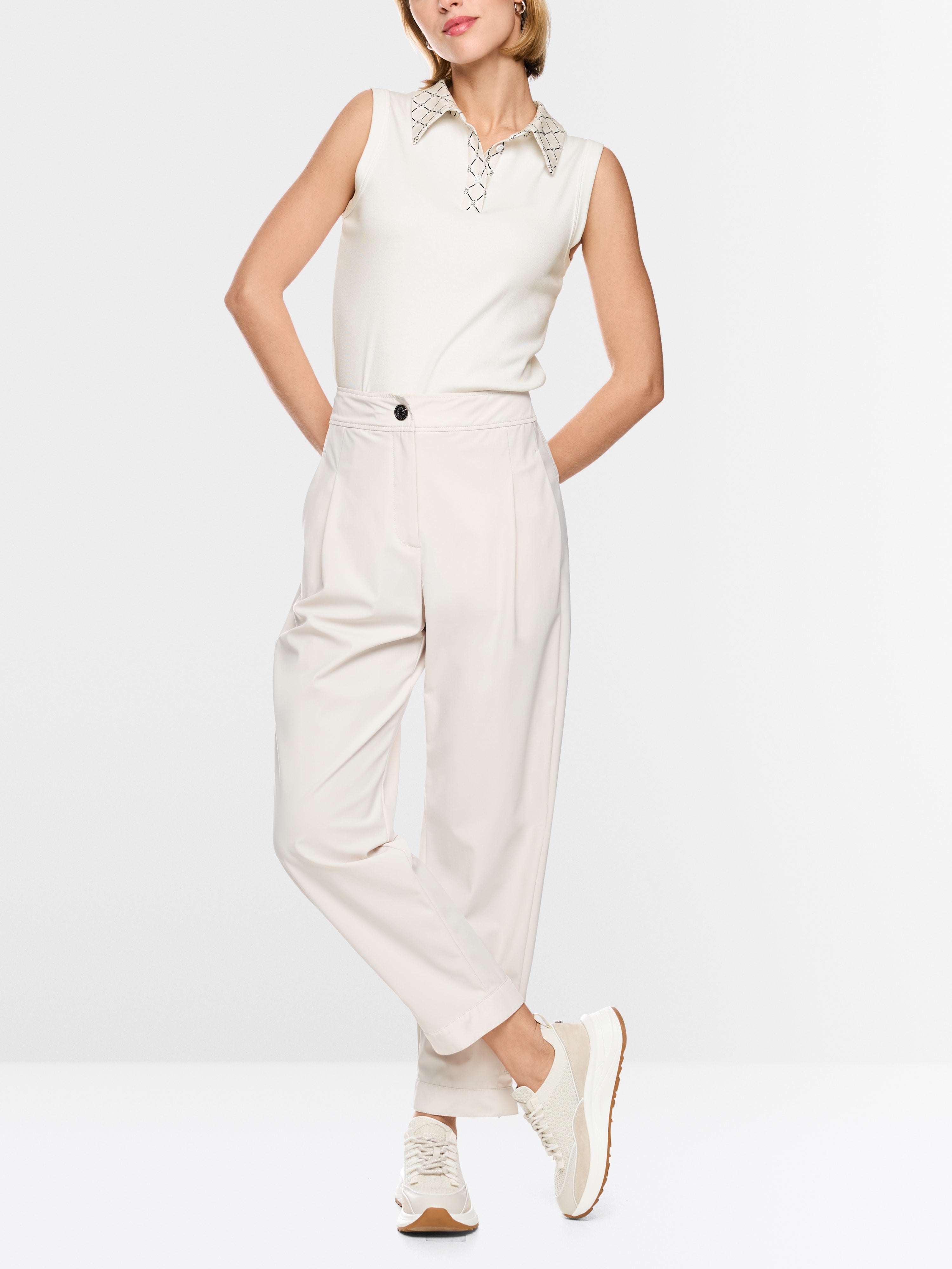 Ribbed top with chain logo print