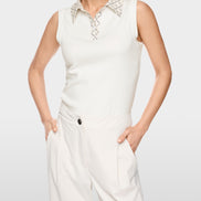 Ribbed top with chain logo print